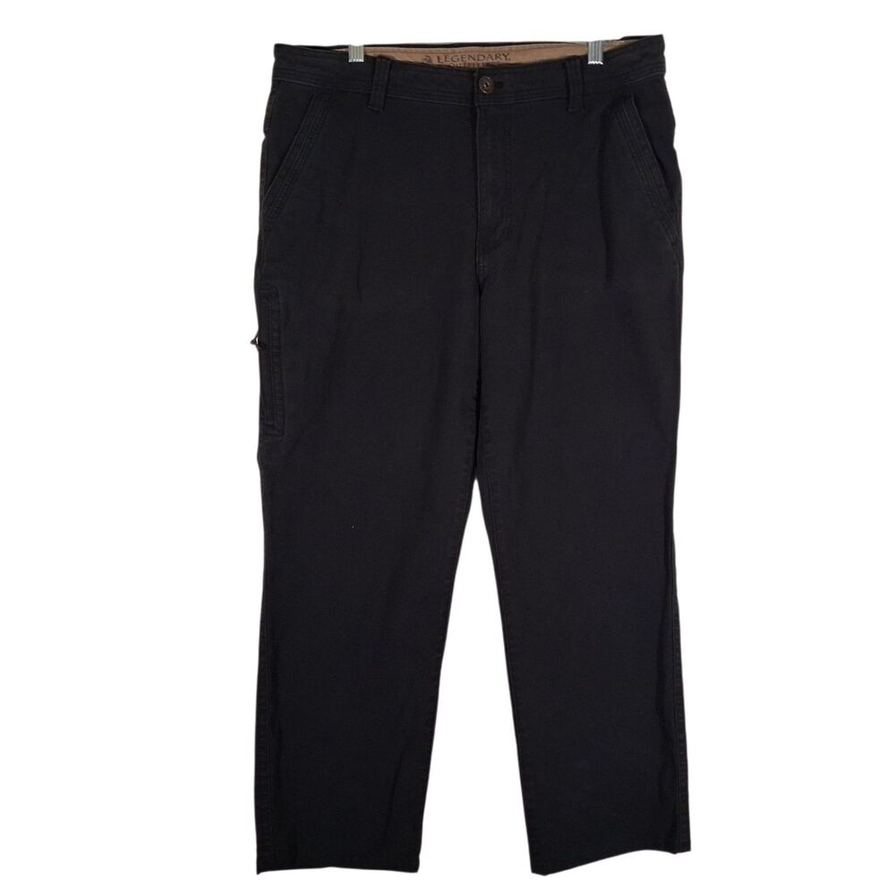Legendary Outfitters pants mens 36x30 black canvas flat front stretch outdoor